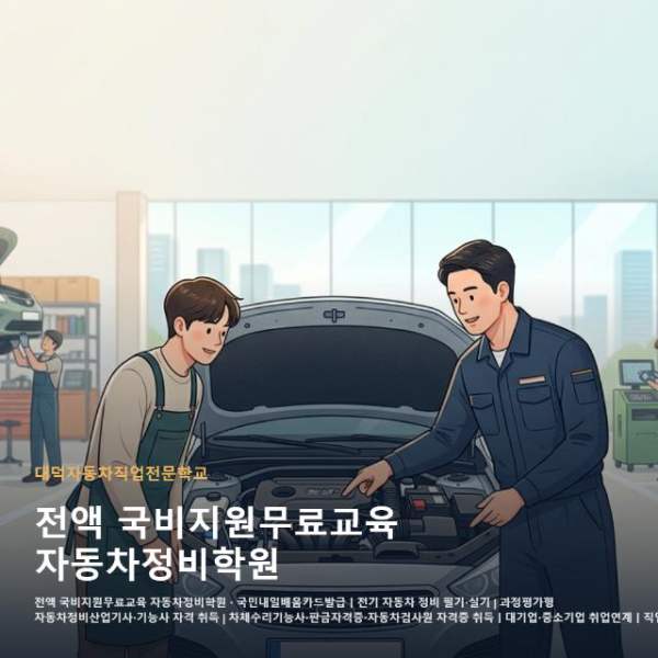 강남 전액 국비지원무료교육 자동차정비학원 국민내일배움카드 활용과 전기차 정비 관련 이미지 2