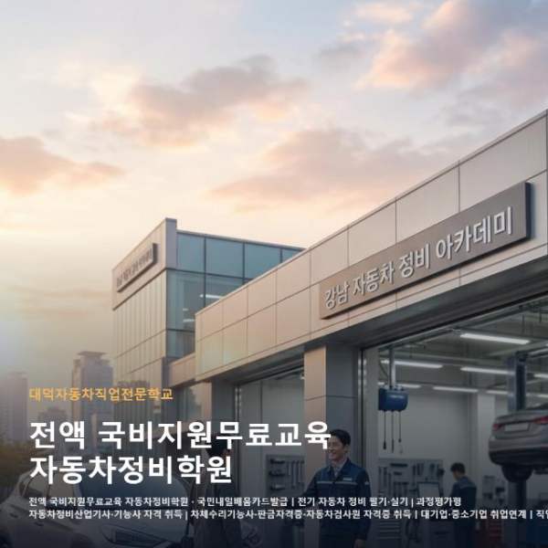강남 전액 국비지원무료교육 자동차정비학원 국민내일배움카드 활용과 전기차 정비 관련 이미지 3