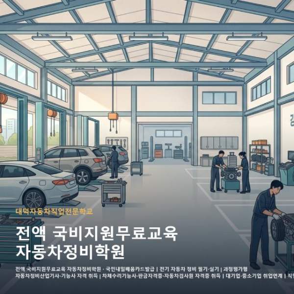 강동구 전액 국비지원무료교육 자동차정비학원 선택 시 간과하기 쉬운 자부담금 변화와 전기차 관련 이미지 3
